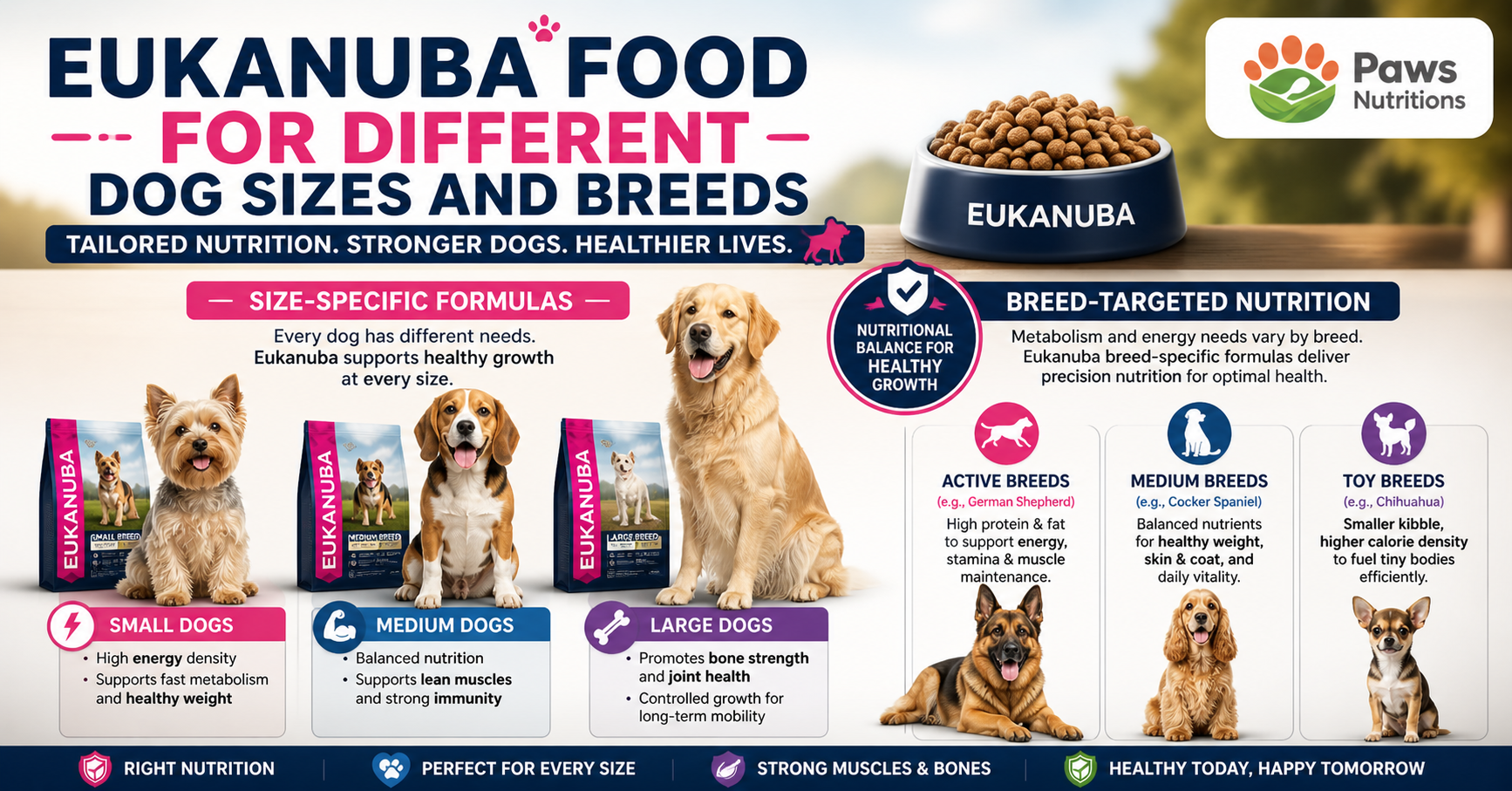 Eukanuba Food for Different Dog Sizes and Breeds 