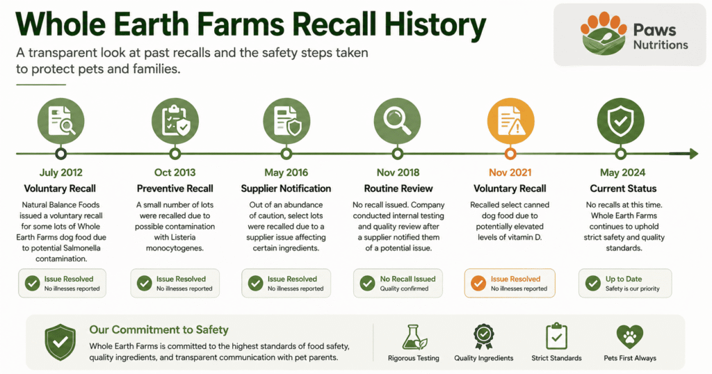 Whole Earth Farms Dog Food Recall History
