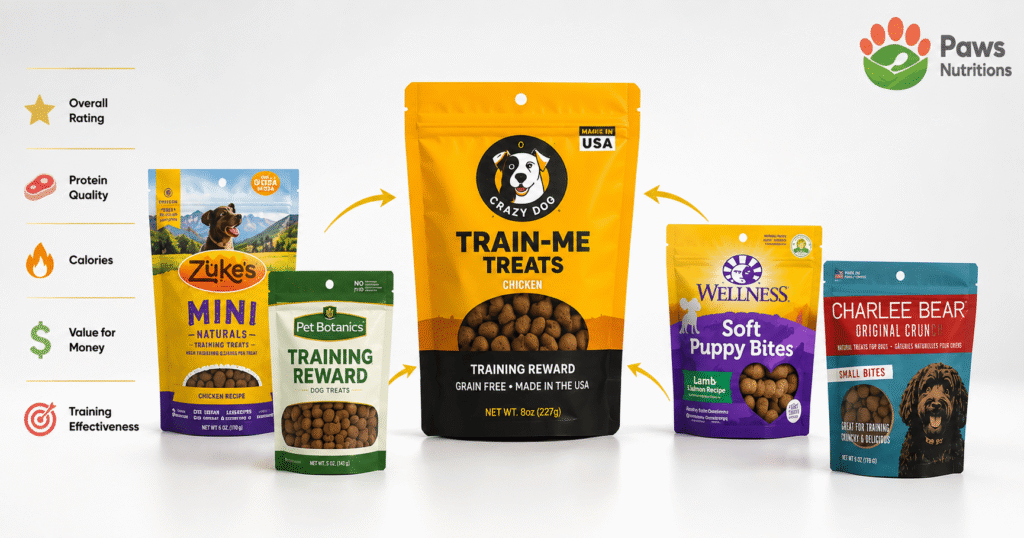Crazy Dog Train-Me Treats vs Competitors
